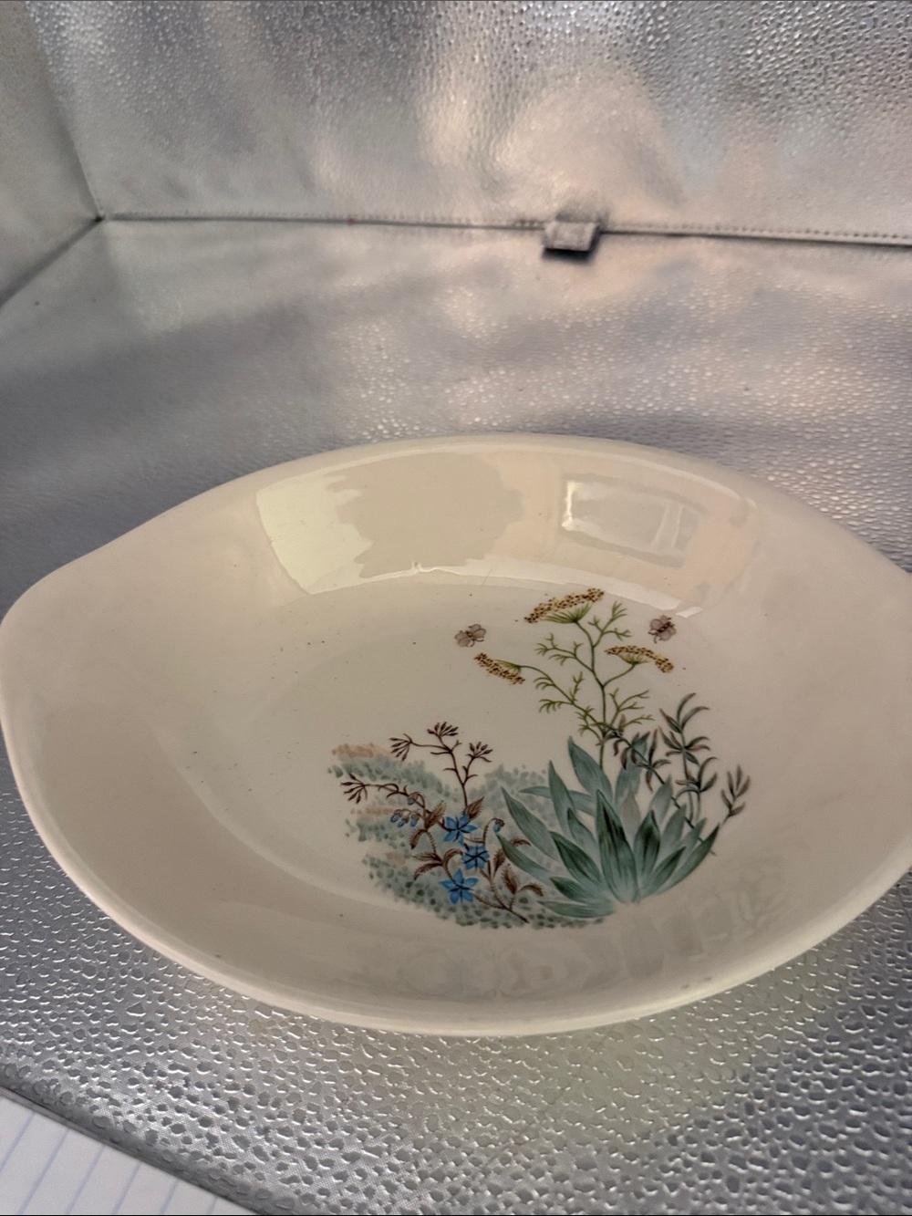 Vintage Wild flower Ceramic Oval Serving Bowl